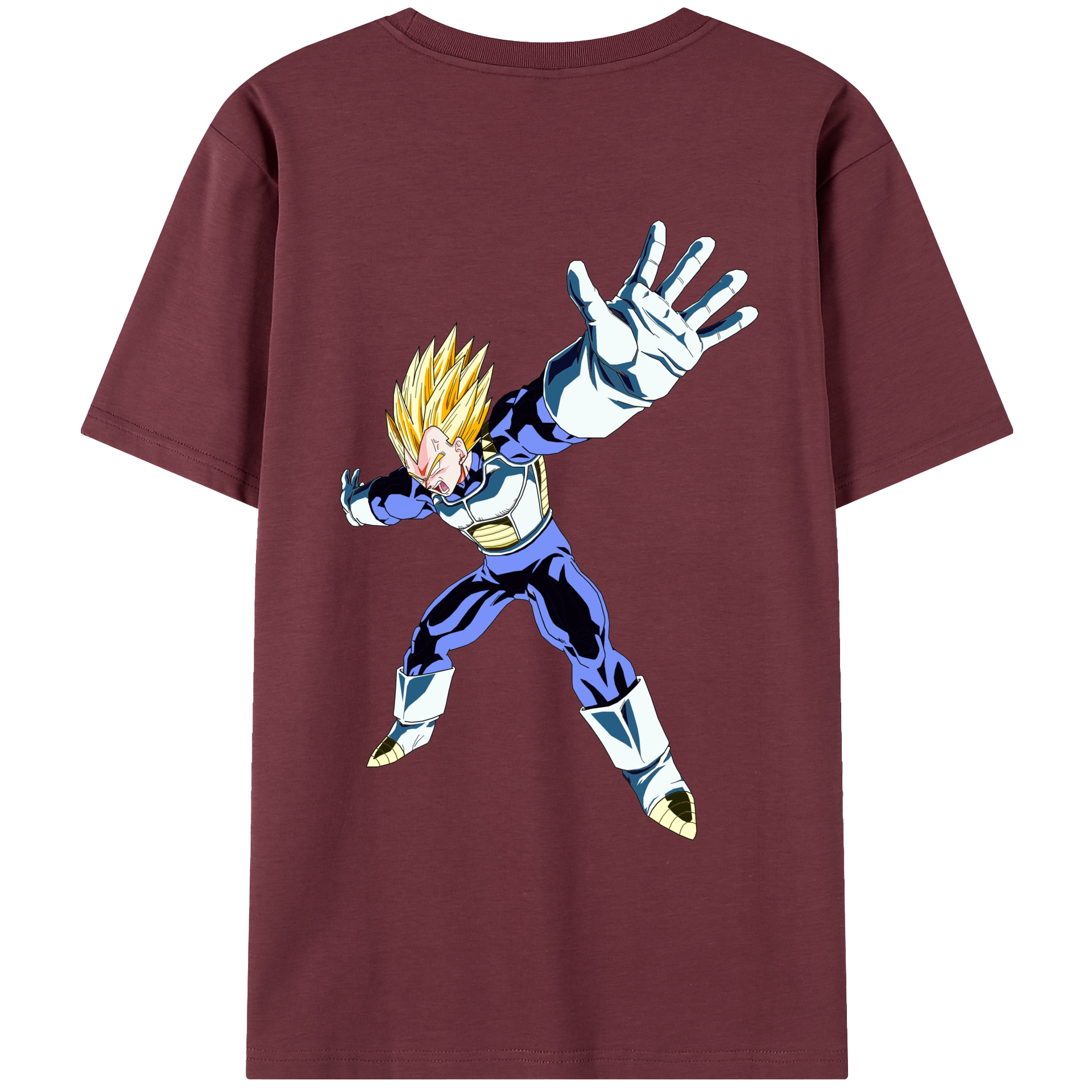 （画像用） ドラゴンボール ベジータ四世（Bejīta Yonsei）DRAGON BALL Vegeta IV 綿100％半袖Tシャツ（背面プリント）